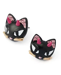 Betsey Johnson Faux-Stone Halloween Devil Cat Stud Earrings