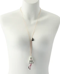 Betsey Johnson Faux-Stone Halloween Girly Ghost Pendant Necklace