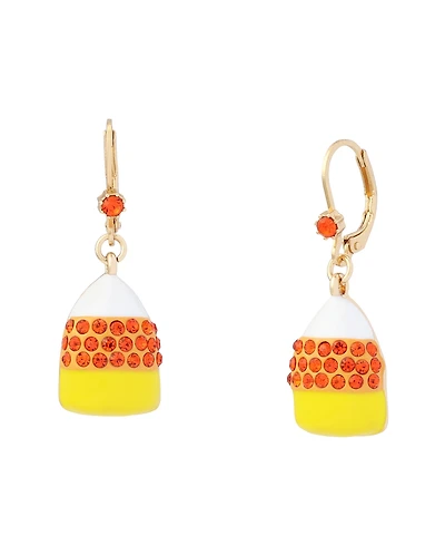 Betsey Johnson Faux-Stone Halloween Candy Corn Drop Earrings