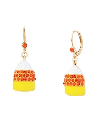 Betsey Johnson Faux-Stone Halloween Candy Corn Drop Earrings