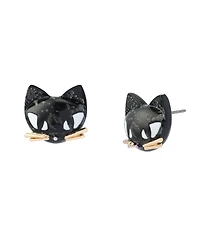 Betsey Johnson Black Pretty Spooky Cat Stud Earrings