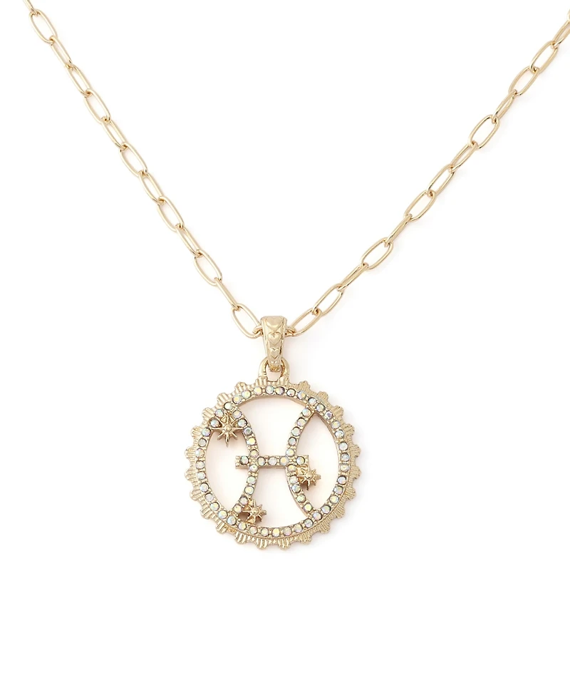 Betsey Johnson Faux-Stone Pisces Celestial Pendant Necklace Charm Zodiac Set