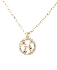 Betsey Johnson Faux-Stone Pisces Celestial Pendant Necklace Charm Zodiac Set