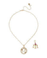 Betsey Johnson Faux-Stone Libra Celestial Pendant Necklace Charm Zodiac Set