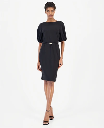 Anne Klein Women's Boat Neck Puff Sleeve Sheath Dress