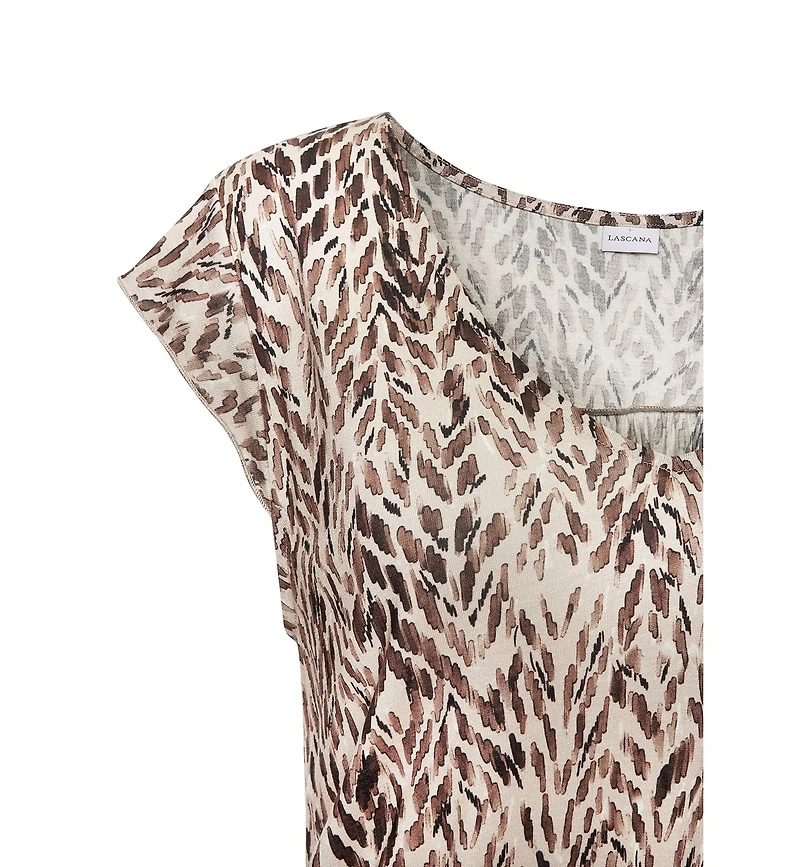 Lascana Women's Short Sleeve Print Dress