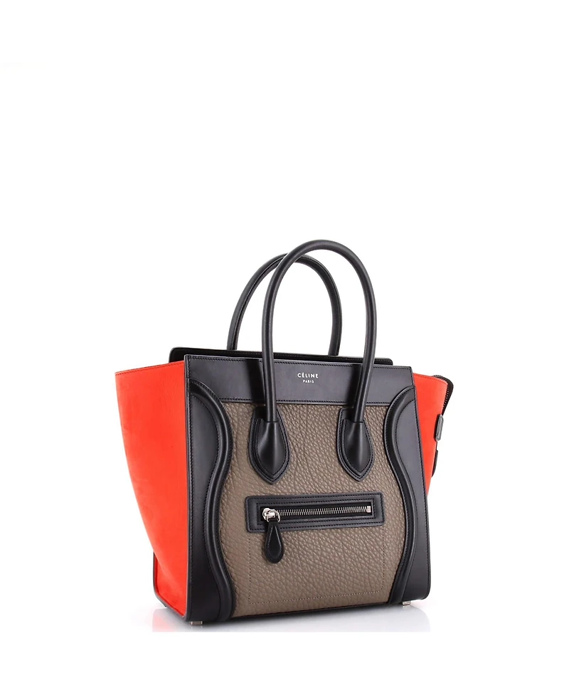 Pre-Owned Celine Micro Tricolor Luggage Bag Leather