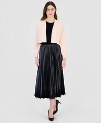 Anne Klein Women's Button Cuff Front Cropped Shrug