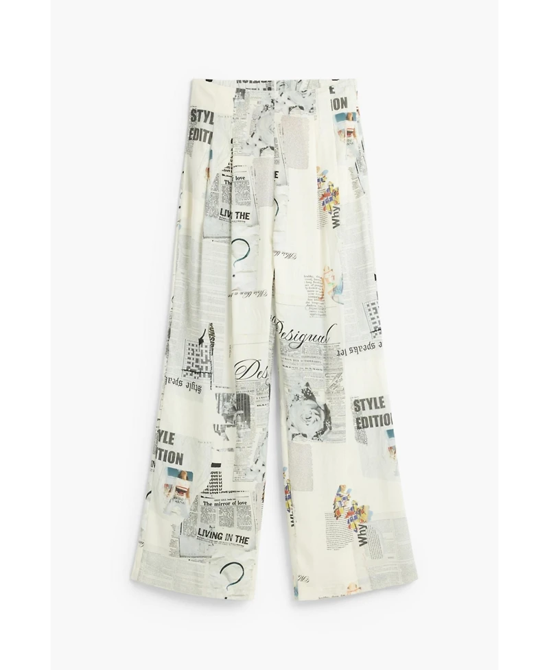 Desigual Women's Printed Wide-Leg Trousers