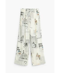 Desigual Women's Printed Wide-Leg Trousers