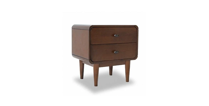 Lucky One Solid Wood Mid Century Nightstand with Tapered Legs