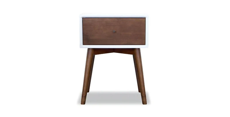 Lucky One 22.5" Width Assembled Mid Century Nightstand 1-Drawer Solid Wood