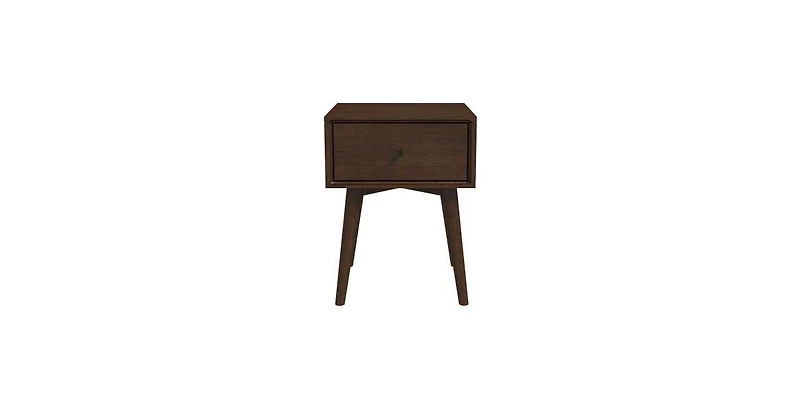 Lucky One 1-Drawer Mid Century Nightstand with Solid Wood Tapered Legs