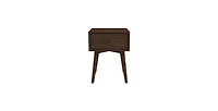 Lucky One 1-Drawer Mid Century Nightstand with Solid Wood Tapered Legs