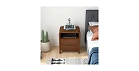 Lucky One 23.6" Width Solid Wood Mid Century Nightstand with -Drawer