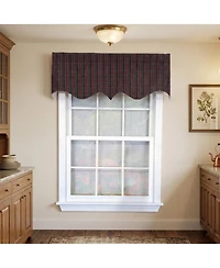 Rlf Home Tiffany Check Regal Window Valance 100% Cotton Lined Rod Pocket