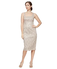 Sl Fashions 2-Pc. Lace Jacket & Midi Dress Set