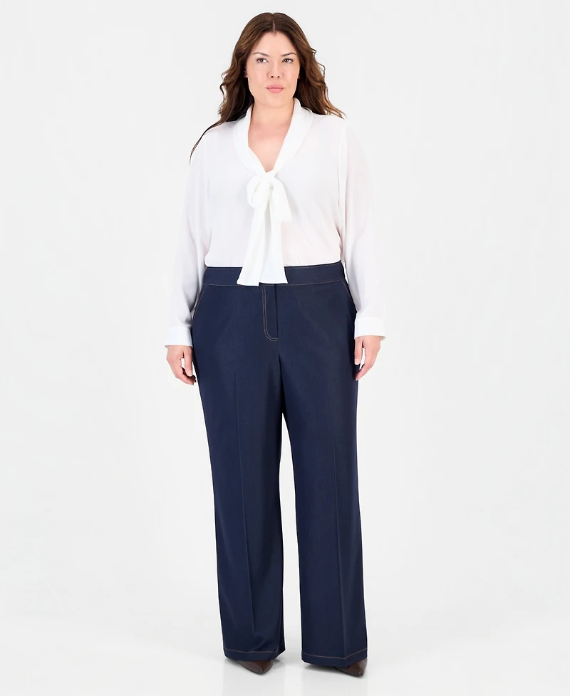 Tahari Plus Size Wide-Leg Pants