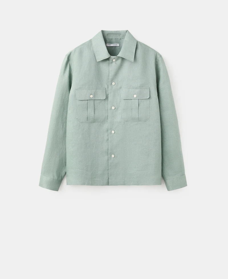 Mango Men's Regular-Fit Linen Overshirt