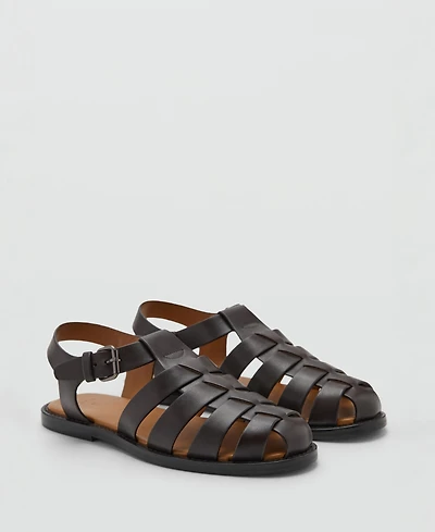 Mango Men's Leather Fisherman Sandals