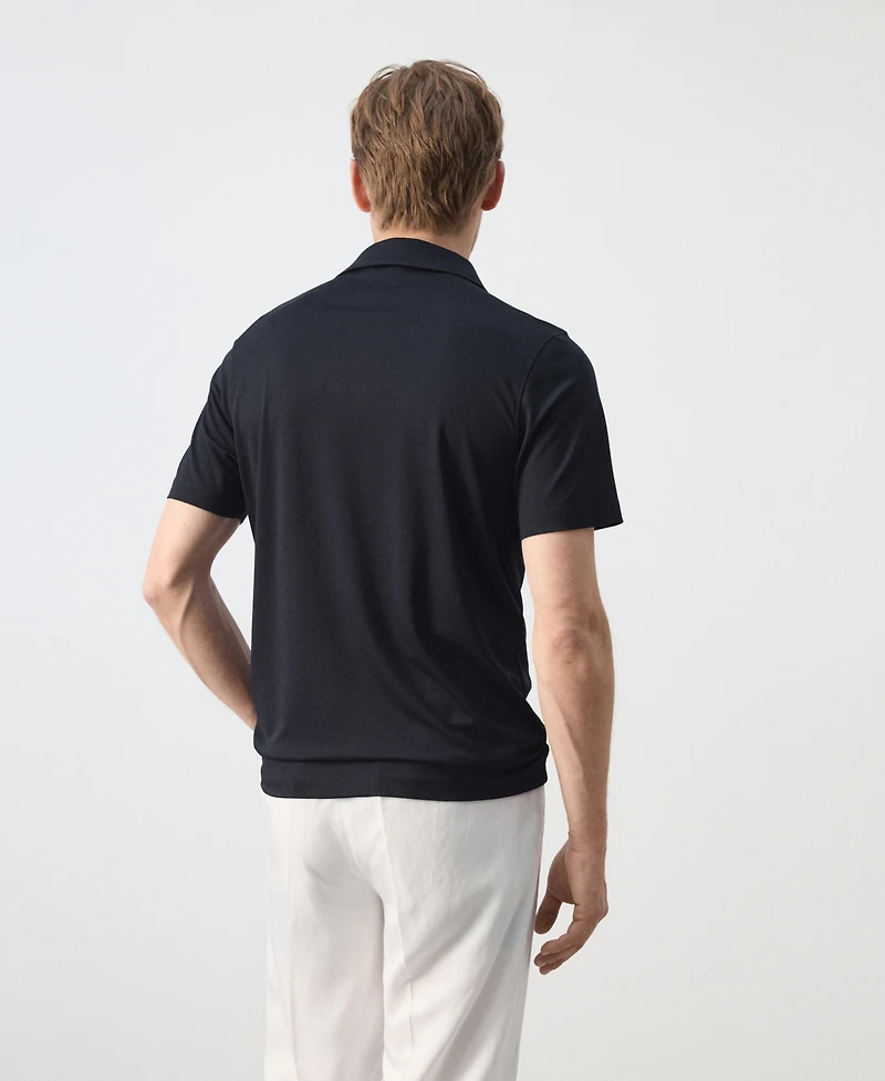 Mango Men's Regular- Fit Zip-Up Polo Shirt
