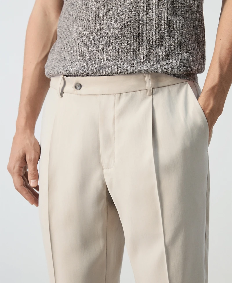 Mango Men's Regular-Fit Pleated Pants
