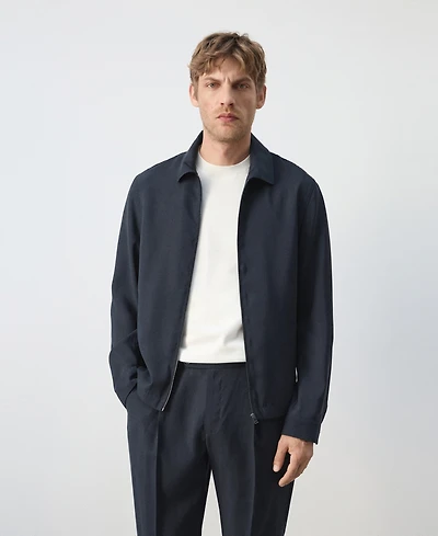 Mango Men's Zip-Up Modal Jacket