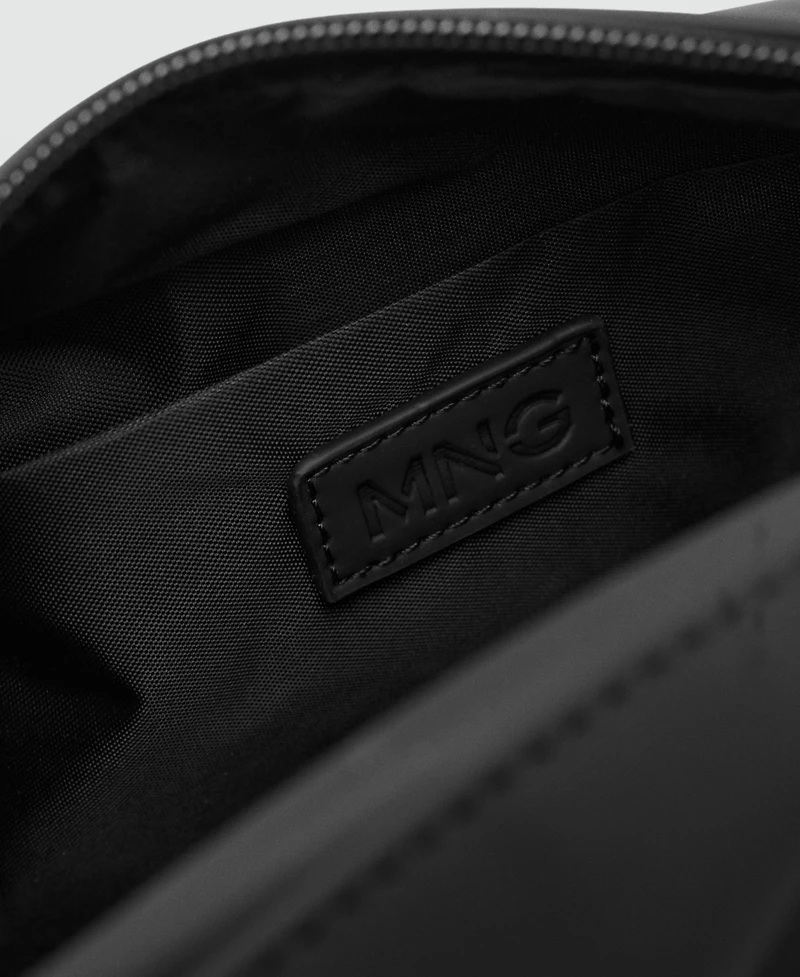 Mango Men's Faux Leather Detail Toiletry Bag