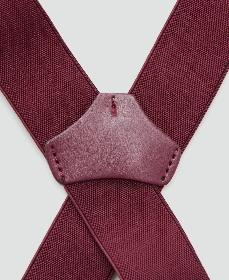 Mango Men's Leather Details Adjustable Elastic Straps