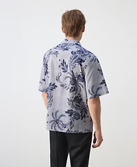 Mango Men's Cotton Printed Shirt