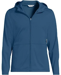 Lands' End Men's Unisex Grid Tech Hooded Zip Front Jacket