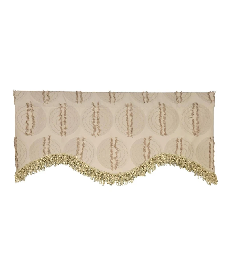 Rlf Home Shaggy Trimmed Cornice Window Valance 100% Cotton Lined Rod Pocket