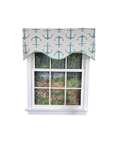 Rlf Home Anchors Cornice Window Valance 100% Cotton Lined Rod Pocket