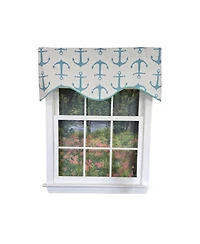 Rlf Home Anchors Cornice Window Valance 100% Cotton Lined Rod Pocket