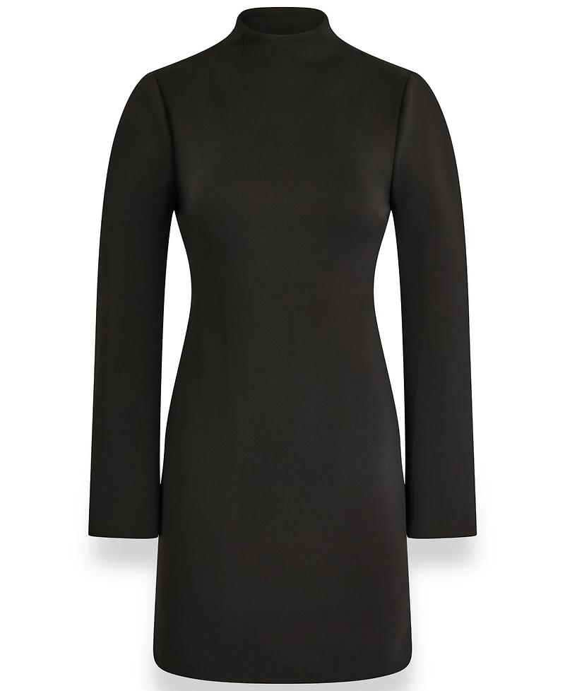 Donna Karan New York Women's Bell Sleeve Mock Neck Mini Dress