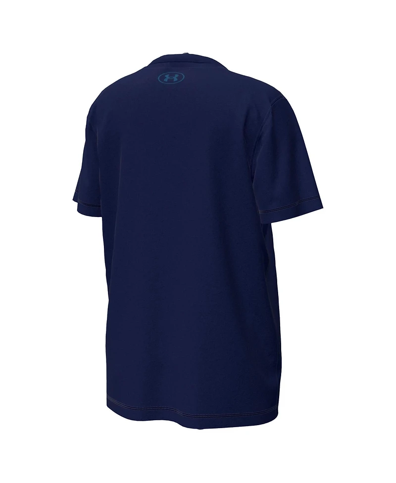 Under Armour Big Boys and Girls Navy Notre Dame Fighting Irish Golfing Leprechaun Tech Stretch Performance T-Shirt