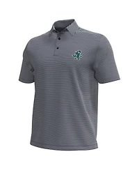 Under Armour Men's Navy/White Notre Dame Fighting Irish Golf Leprechaun Aura Stripe Polo Shirt