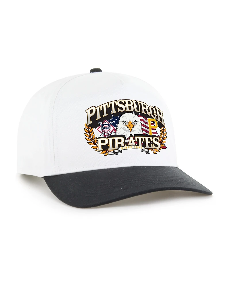 '47 Brand Men's White/Black Pittsburgh Pirates Americana Eagle Hitch Adjustable Hat