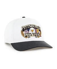 '47 Brand Men's White/Black Pittsburgh Pirates Americana Eagle Hitch Adjustable Hat