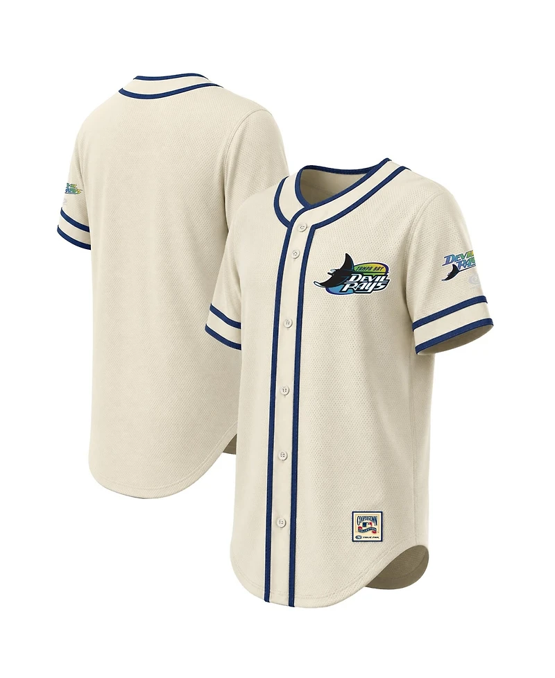 Stitches Men's Natural Tampa Bay Rays Throwback Fashion Jersey