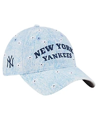 New Era Women's Light Blue New York Yankees Daisy All Over 9TWENTY Adjustable Hat
