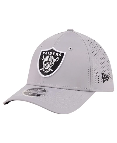 New Era Men's Gray Las Vegas Raiders 39THIRTY M-Crown Flex Fit Hat