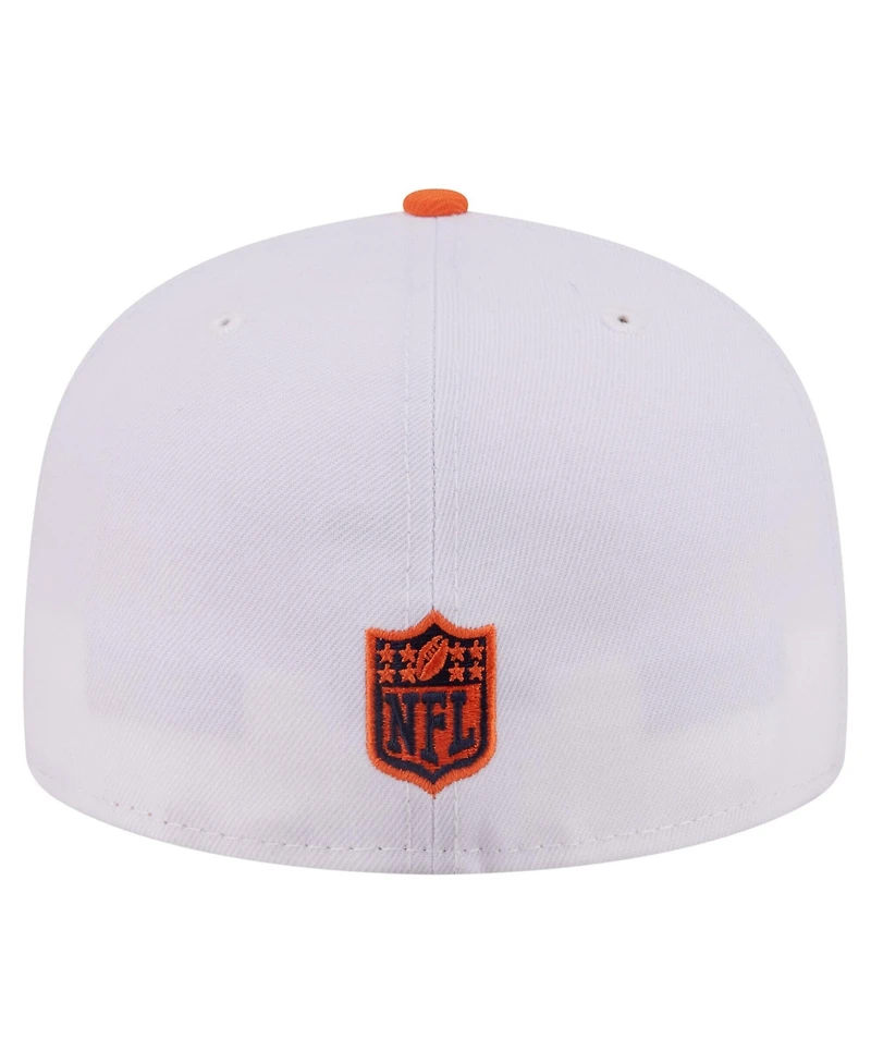 New Era Men's White/Orange Denver Broncos Retro Swoop 59FIFTY Fitted Hat