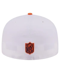 New Era Men's White/Orange Denver Broncos Retro Swoop 59FIFTY Fitted Hat