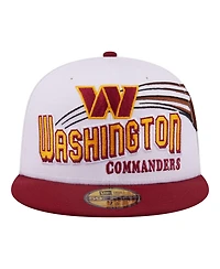 New Era Men's White/Burgundy Washington Commanders Retro Swoop 59FIFTY Fitted Hat