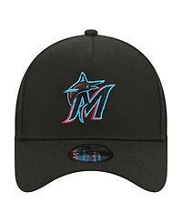 New Era Big Boys and Girls Black Miami Marlins 9FORTY A-Frame Adjustable Hat