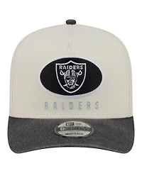New Era Men's Cream/Black Las Vegas Raiders Washed A-Frame 9FIFTY Snapback Hat