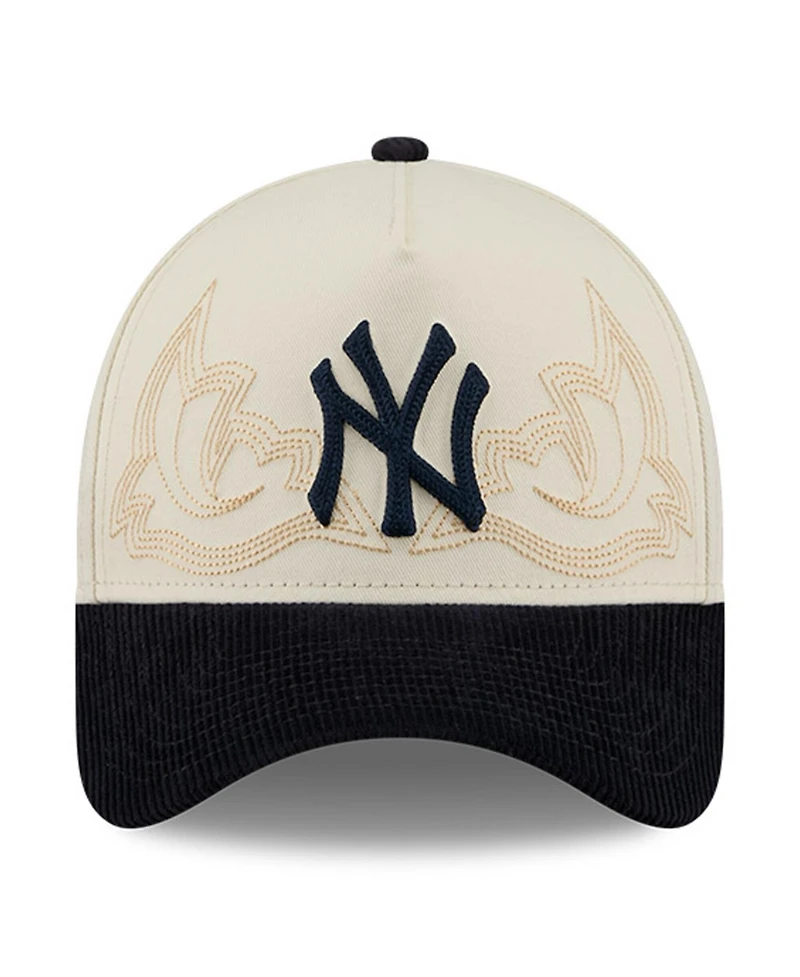 New Era Men's Stone New York Yankees Western Stitch 9FORTY A-Frame Adjustable Hat