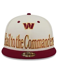New Era Men's Cream Washington Commanders Oversized Slogan 9FIFTY Snapback Hat