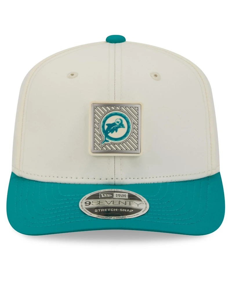 New Era Men's Cream/Aqua Miami Dolphins 2026 Nfl Training Camp 9SEVENTY Adjustable Hat
